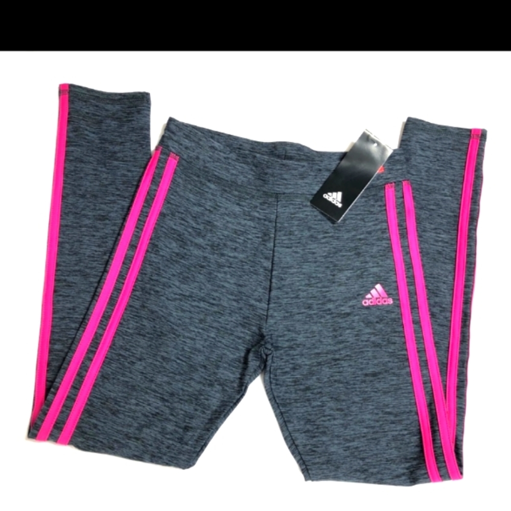 COPY - Adidas Girl’s Black and Pink Striped Legging Pants